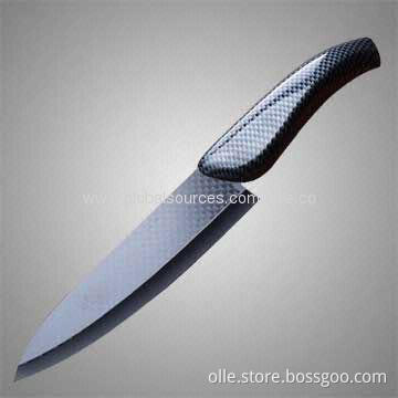 Carbon Fiber Strips Handle and Stained Paper Kitchen Knife